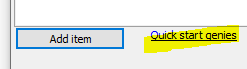 Quick start genies link